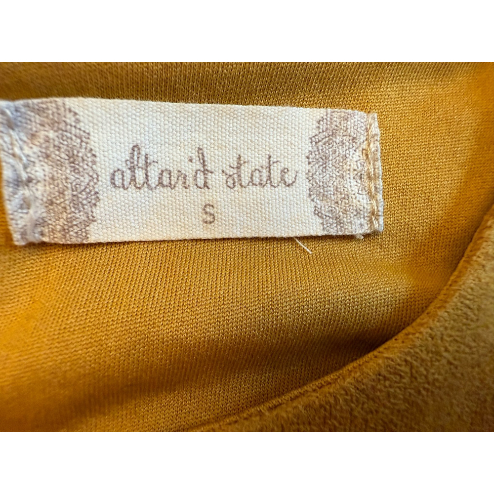 Altar'd State Top Size S Gold Faux Suede Bell Sleeve - Picture 6 of 8